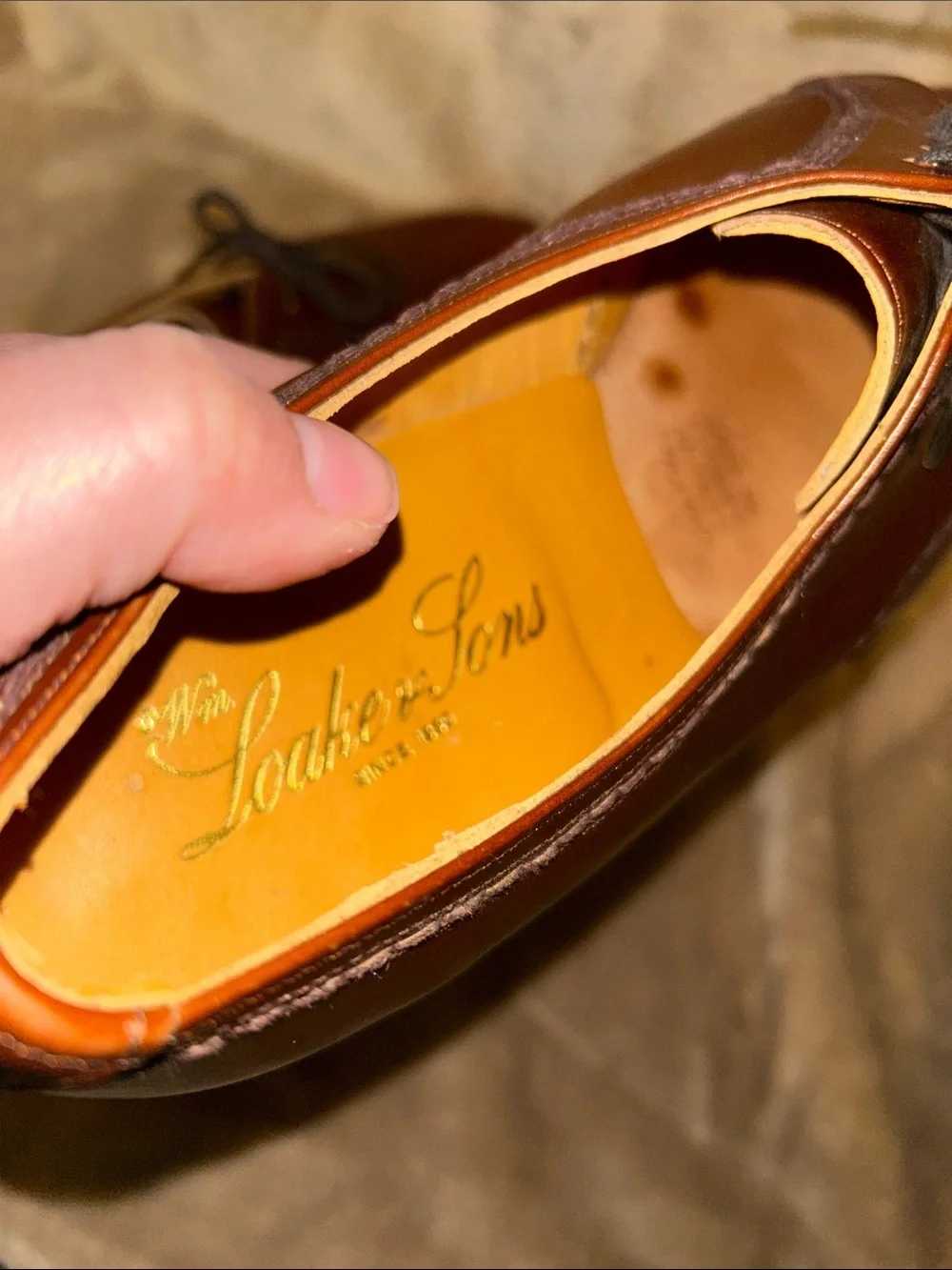 Loake polished brown